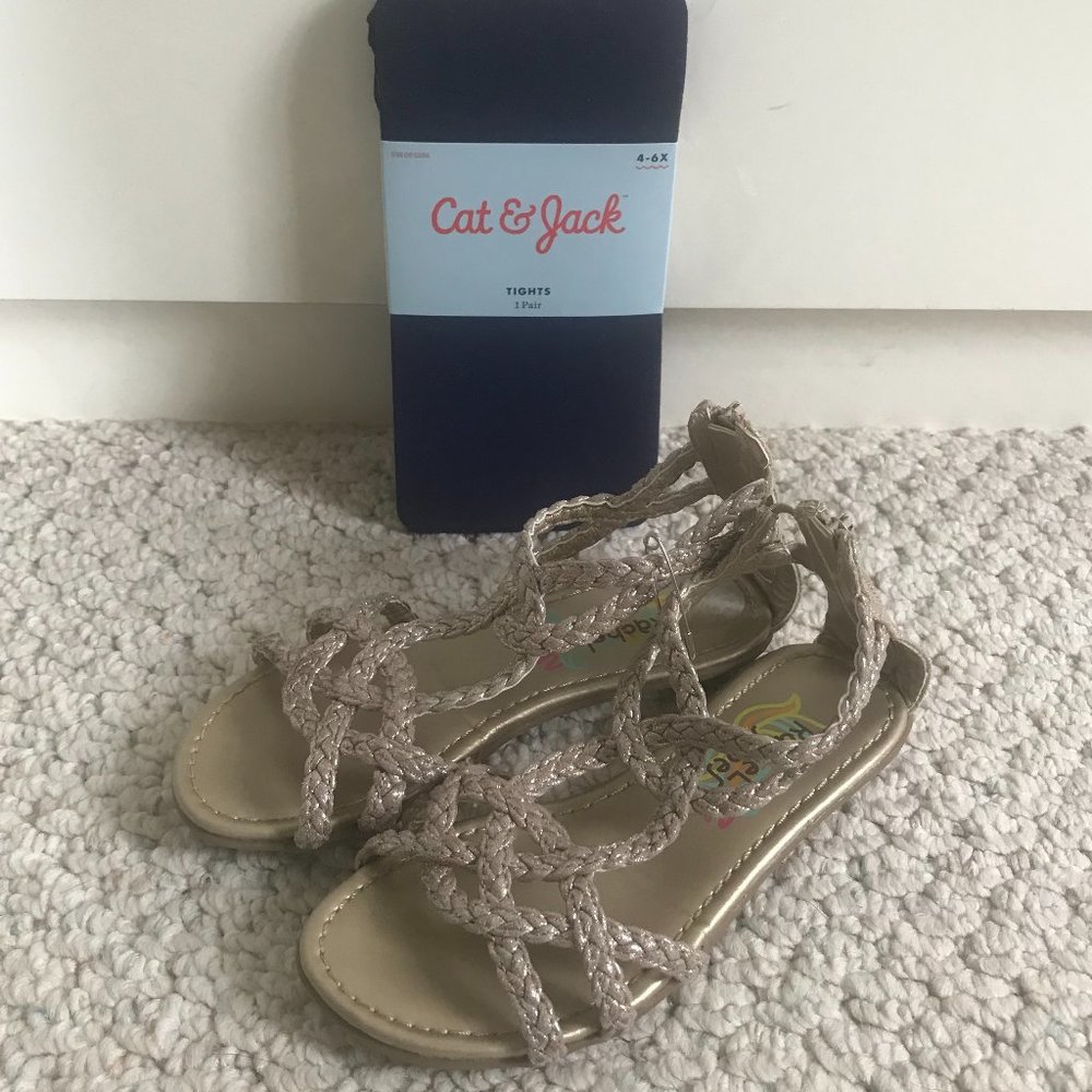 New Rachel sandals Size 11 +New 1 pair Tights 4-6